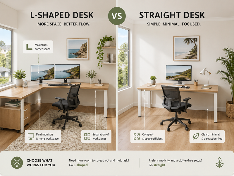 L-Shaped Desk vs Straight Desk: Which Office Desk Is Right for You?